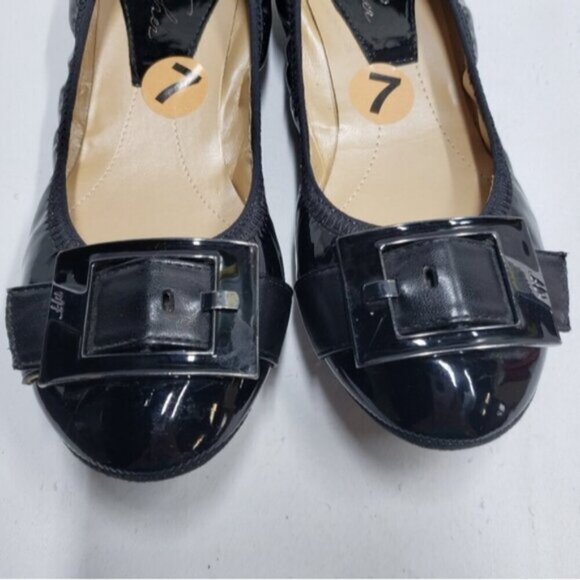 Marc Fisher Rosa Black Patent Leather Women's Ballet Flat Size 7 - Picture 4 of 13